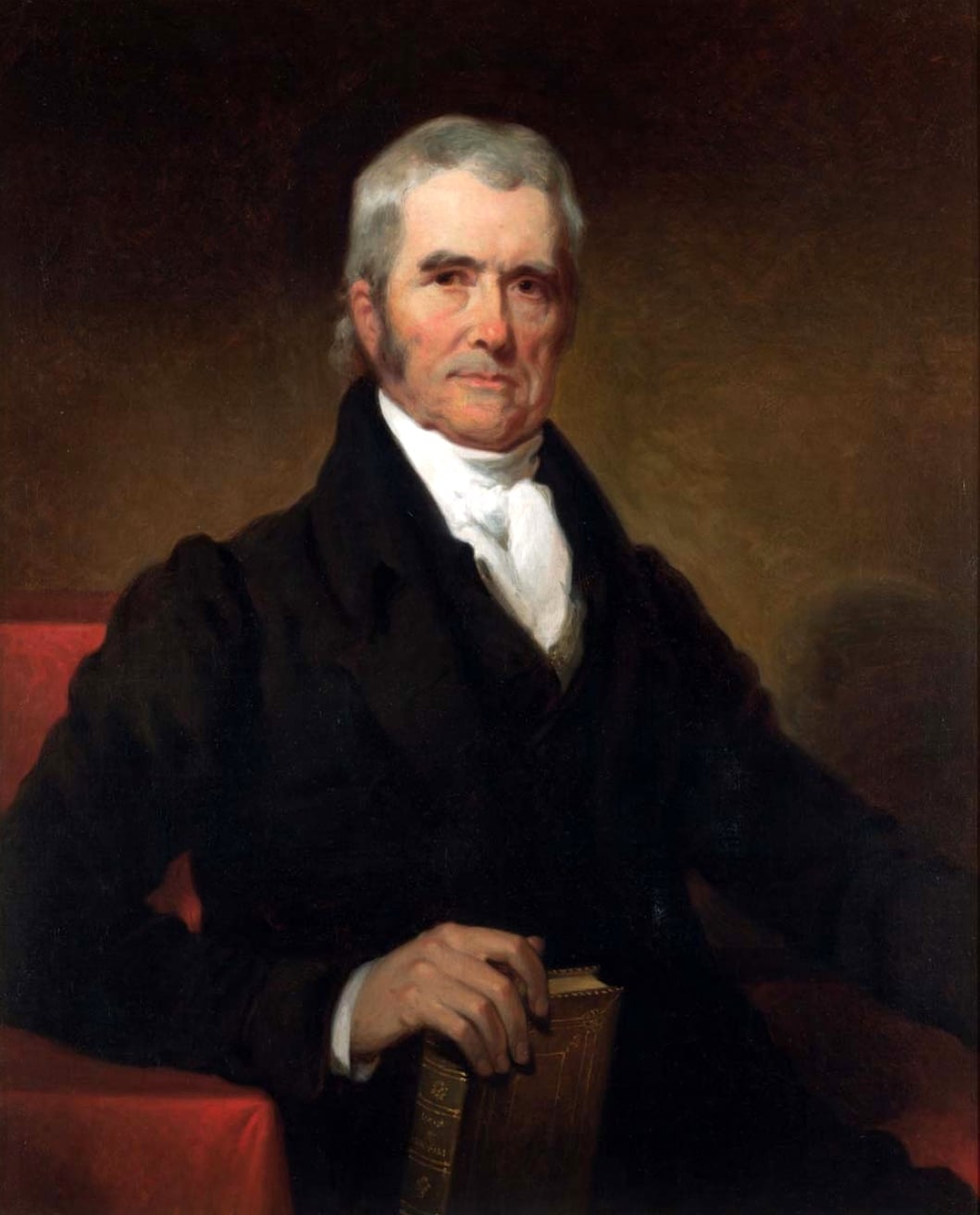 John Marshall fue el arquitecto constitucional del Tribunal Supremo estadounidense; la pintura fue realizada por Henry Inman en 1832. 