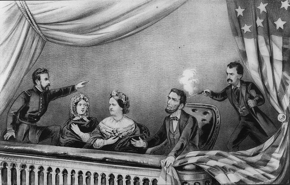 El asesinato de Abraham Lincoln, en el teatro Ford de Washington. Currier & Ives.
