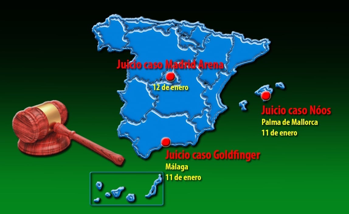 Casos Nóos, Goldfinger y Madrid Arena: comienzan tres juicios de alto perfil mediático
