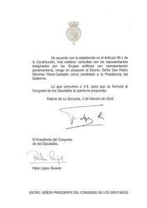 Propuesta de investidura de Pedro Sánchez