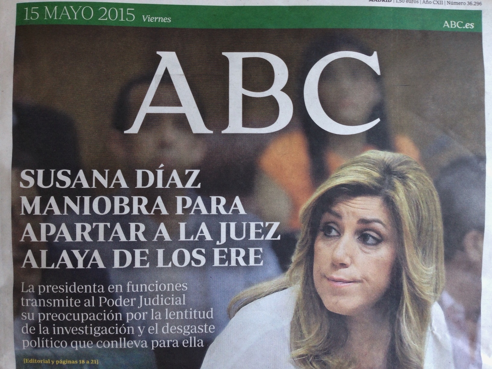 Susana Díaz niega que quiera apartar a Alaya de seguir investigando el fraude de los ERE