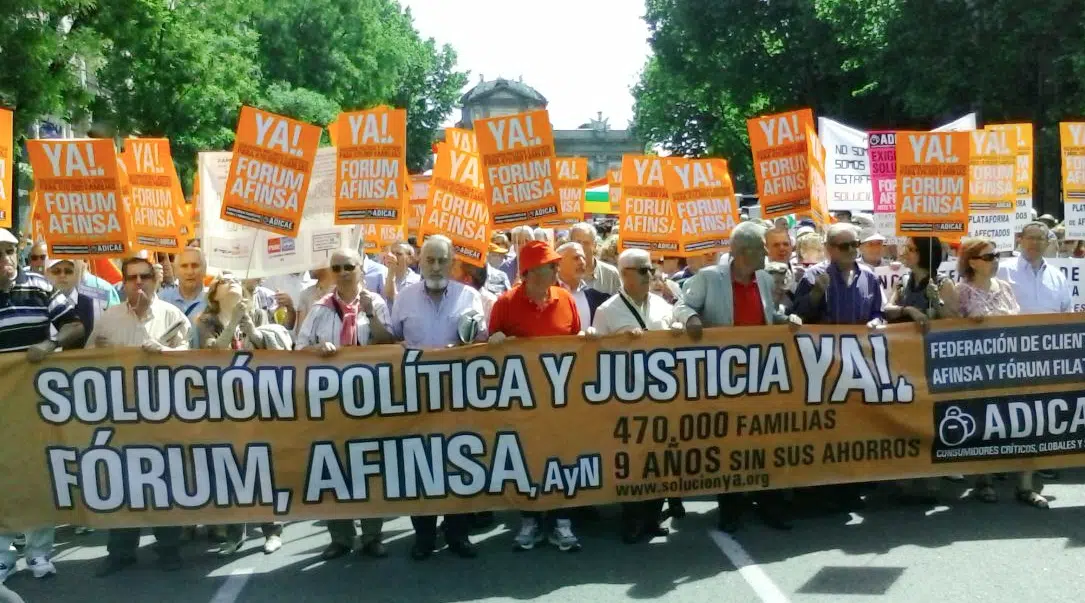 Los afectados de  Fórum y Afinsa siguen reclamando Justicia nueve años después