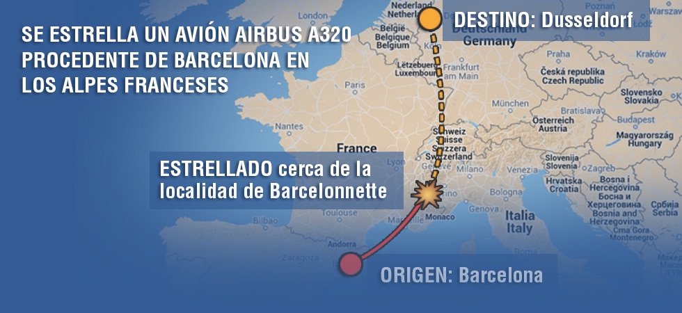 Justicia se encargará de la repatriación de las víctimas españolas del avión alemán siniestrado