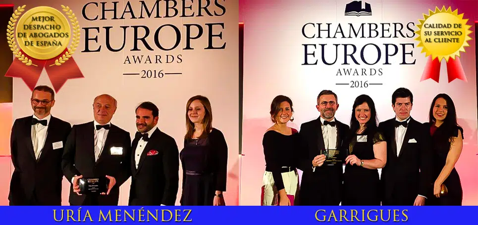Premios Chambers 2016: Uría Menéndez mejor despacho de abogados en España y Garrigues por la calidad de su servicio al cliente