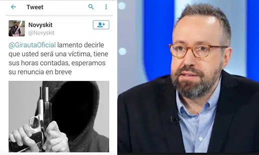 Juan Carlos Girauta denuncia amenazas de muerte de un usuario de Twitter