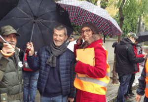 Julio Rodríguez, Coordinador de Defensa de Podemos también se unió a la convocatoria.