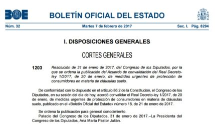 El BOE publica el acuerdo de convalidación del decreto de las cláusulas ...