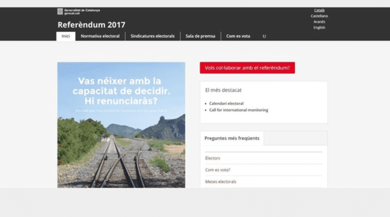 El juzgado ordena el cierre de la web del 1-O y la Generalitat abre otra nueva