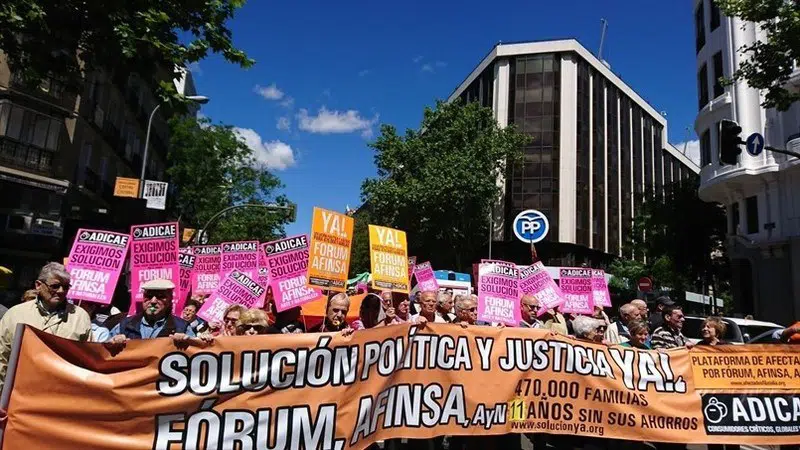Damnificados por Forum y Afinsa comenzarán el lunes una huelga de hambre en plena calle, en Madrid