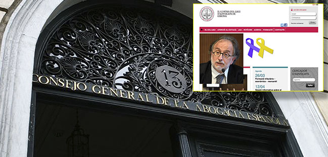 El CGAE «respeta» que el Colegio de Abogados de Girona ponga un lazo amarillo en su página web