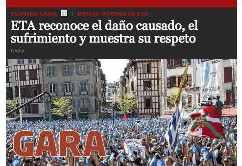 Este es el comunicado completo de ETA, publicado por los diarios «Gara» y «Berria»