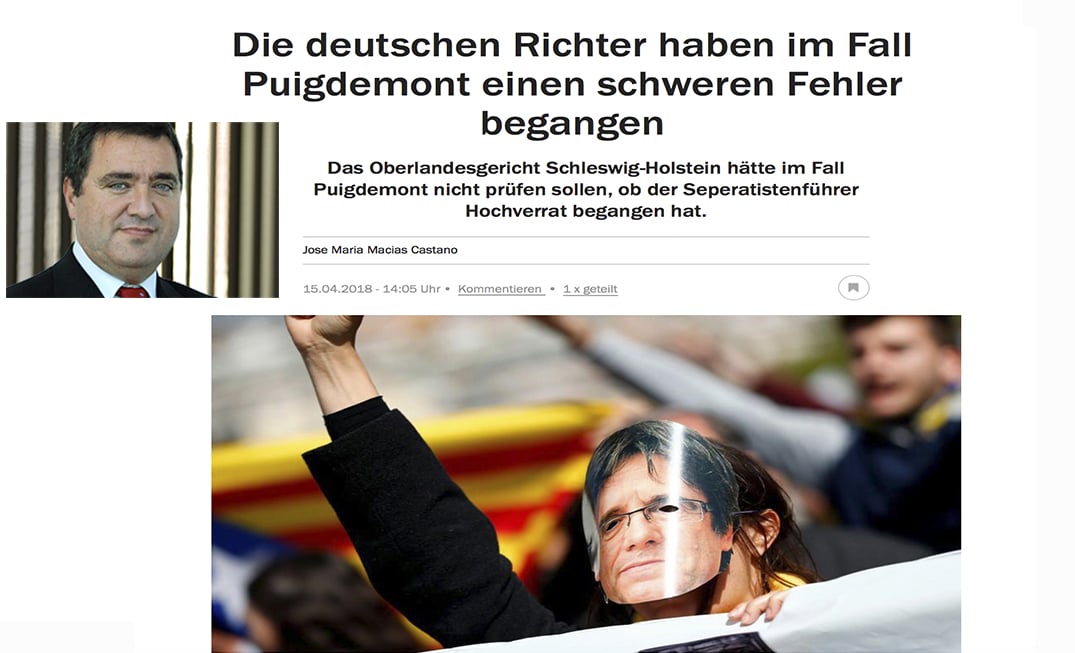 El vocal José María Macías califica de «grave error» la decisión de la Justicia alemana sobre Puigdemont