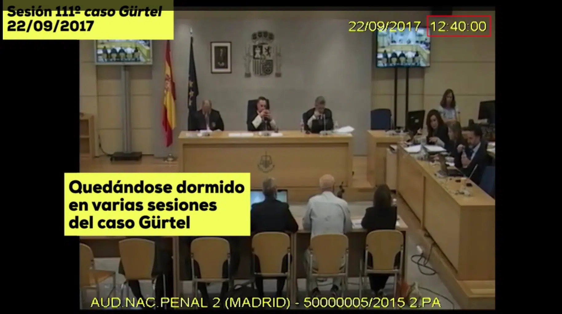 Los abogados de los condenados en la Gürtel aportan 35 vídeos con el juez De Diego «durmiendo» o «consultando el móvil»