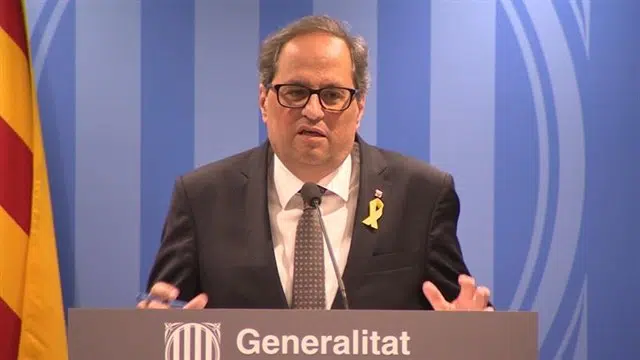 Torra acusa a quienes reclaman el 155 en Cataluña de ‘pretender hacer un golpe de Estado’