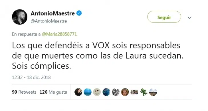 Vox se querella contra el contertulio Maestre por calumnias al acusarle de complicidad en el caso de Laura Luelmo
