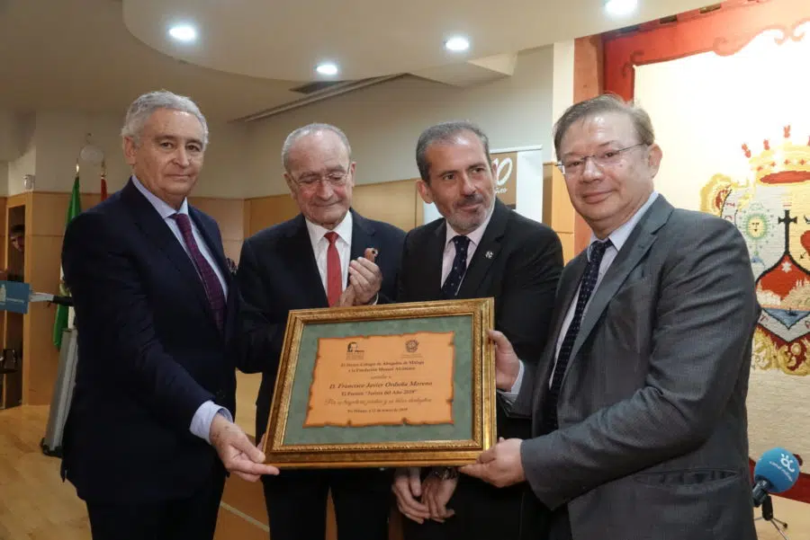 Orduña recibe el premio ‘Jurista del año’ del Colegio de Abogados de Málaga y la Fundación Manuel Alcántara
