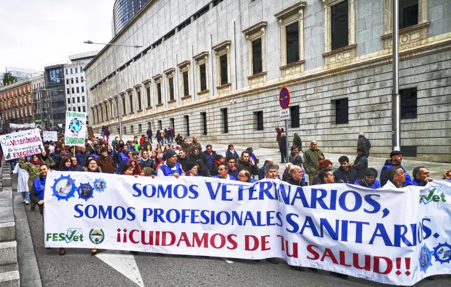 Más de 3.000 veterinarios de toda España se manifiestan en Madrid para ser considerados autoridades públicas