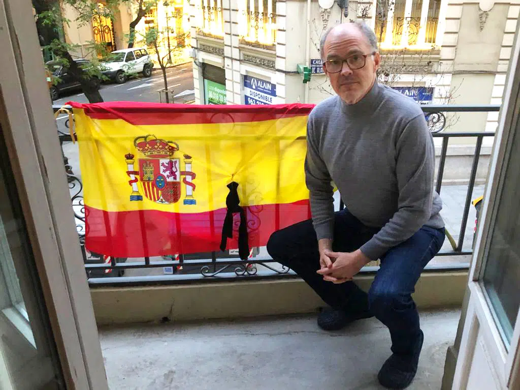 Flag Bandera España Crespón Negro