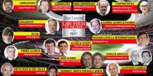 16 bufetes, "Law Firms of the Year" y 167 abogados, "Best Lawyers 2021" de España