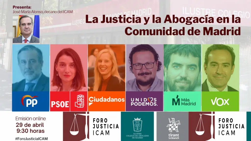 El ICAM logra concertar a los candidatos para hablar de justicia en un formato alternativo al de debate
