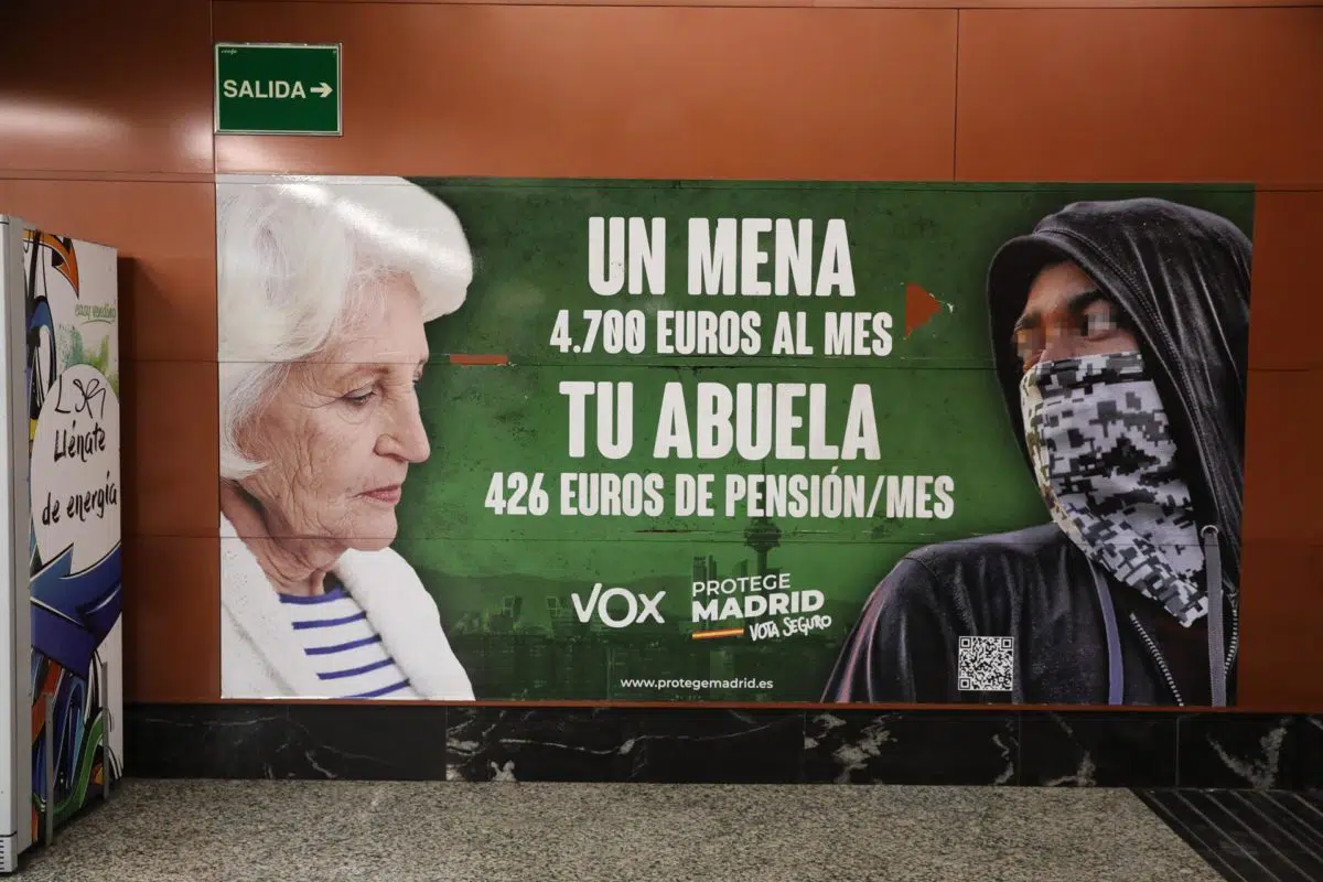 La Audiencia de Madrid avala que no se retirase el cartel de VOX sobre los MENA