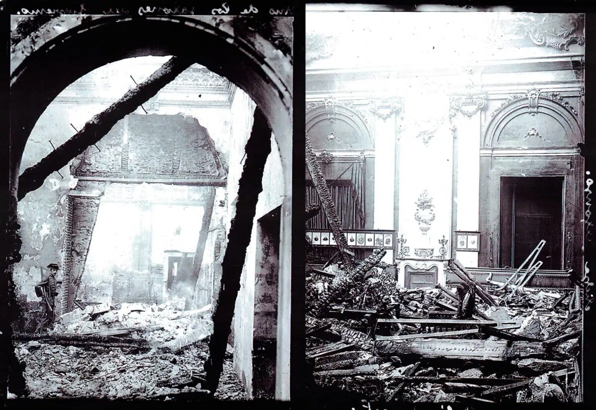 Así quedó el edificio original del Tribunal Supremo tras el incendio. 