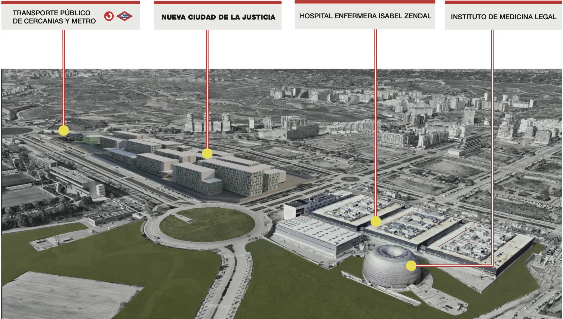 La futura Ciudad de la Justicia de Madrid estará operativa entre 2025 y 2026