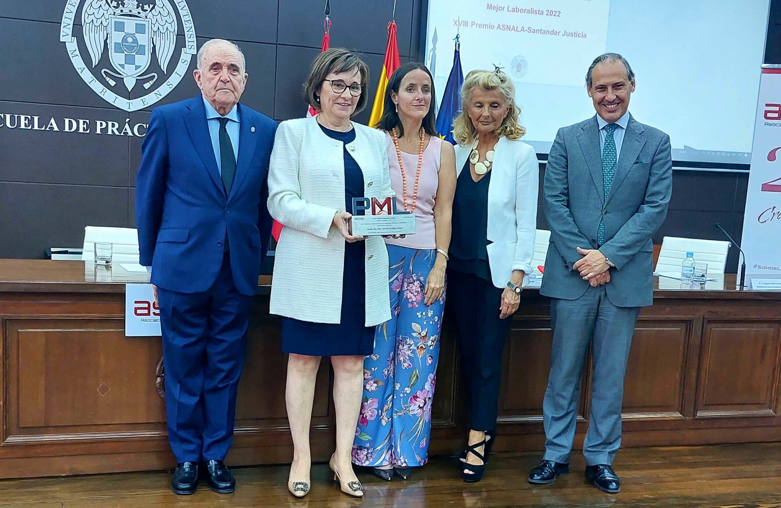 La juez española del TJUE, Lourdes Arastey, Premio Asnala Santander Justicia, destaca el papel de los jueces como garantes del Estado de Derecho