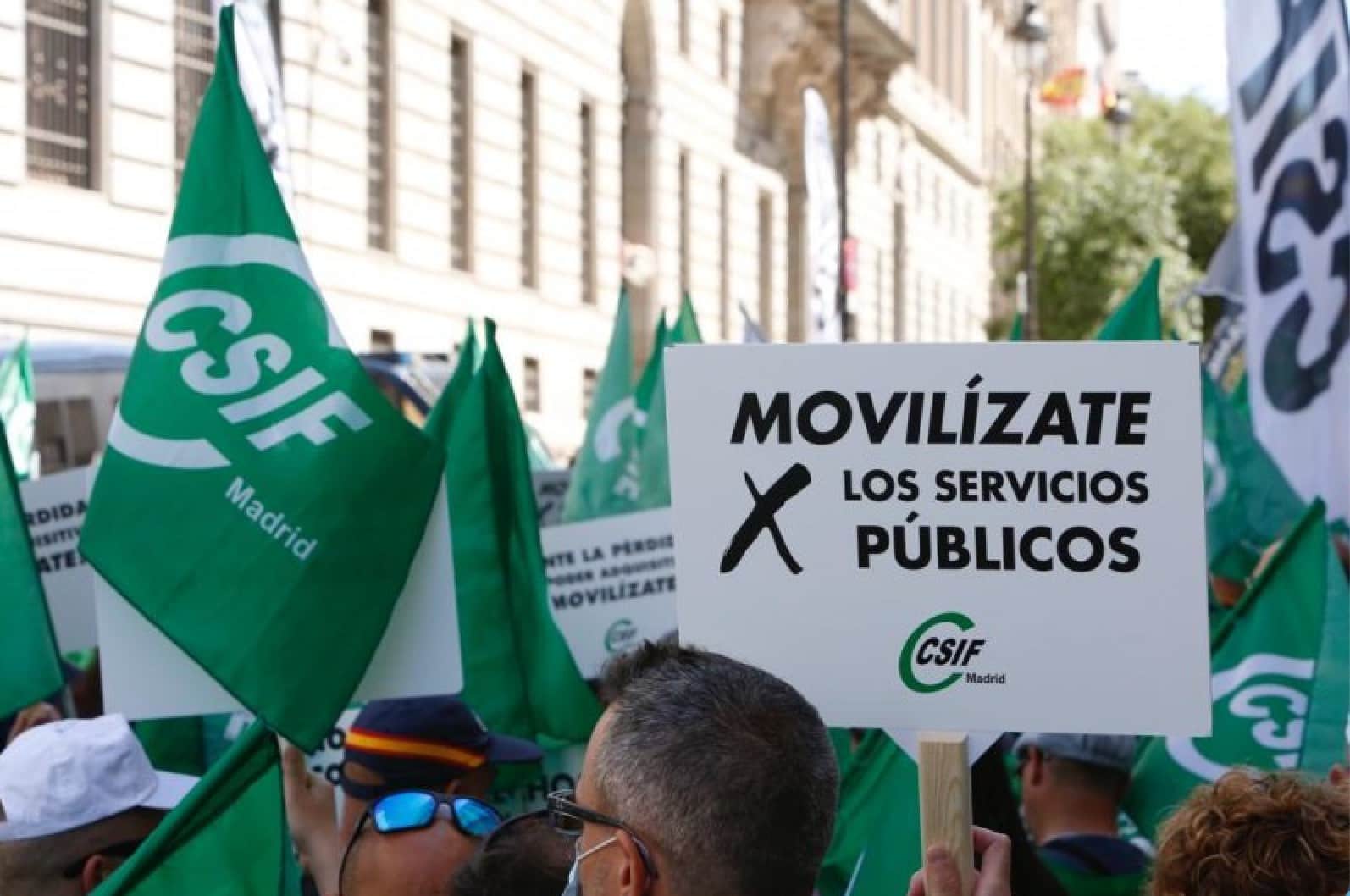 CSIF convoca una manifestación el 24 de septiembre en Madrid por una subida salarial justa, una jubilación digna y contra el deterioro de los servicios públicos