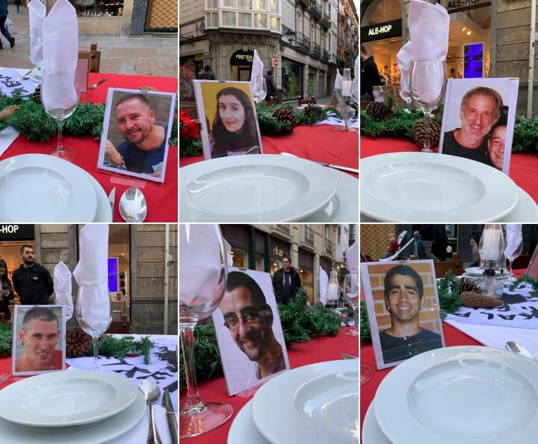 Dignidad y Justicia denuncia las ‘mesas de Navidad’ con fotos de etarras presos por enaltecer el terrorismo y humillar a las víctimas
