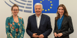 Sophie in 't Veld, Didier Reynders y Pilar Llop