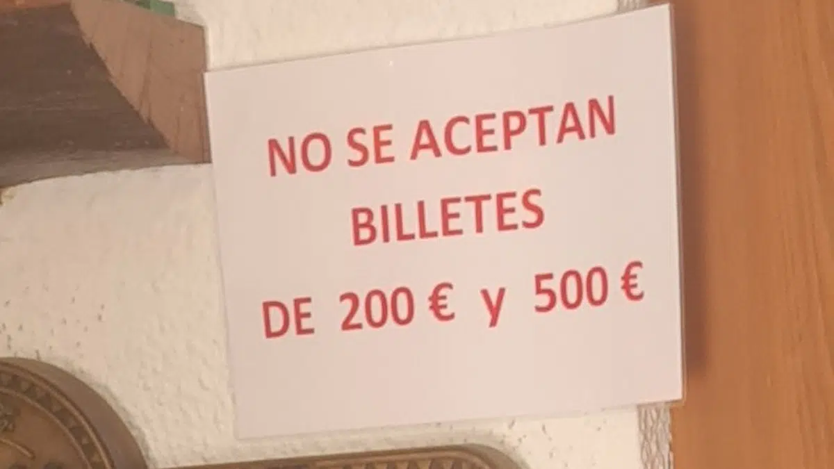 El cartel de “no se admiten billetes de 500 euros” que los propietarios ponen en los comercios es ilegal