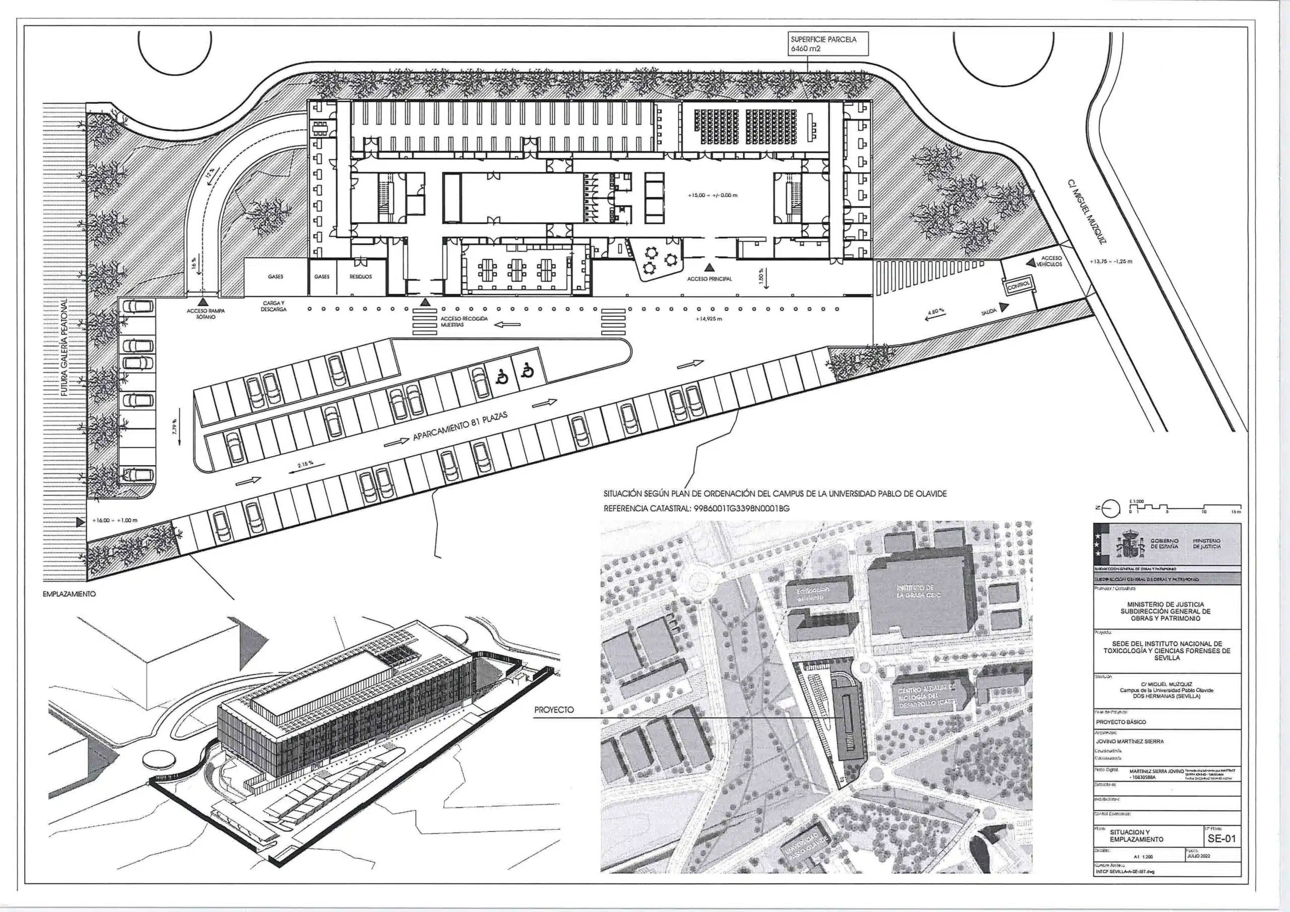 El Gobierno autoriza el contrato para las obras de construcción del nuevo INTCF de Sevilla