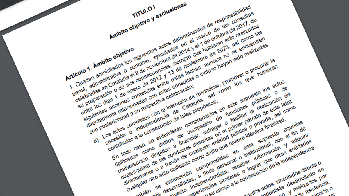 La ley de amnistía afectará a casi 400 personas y no recoge el 'lawfare ...