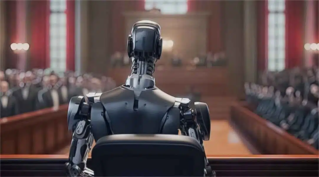 Robot juez de espaldas
