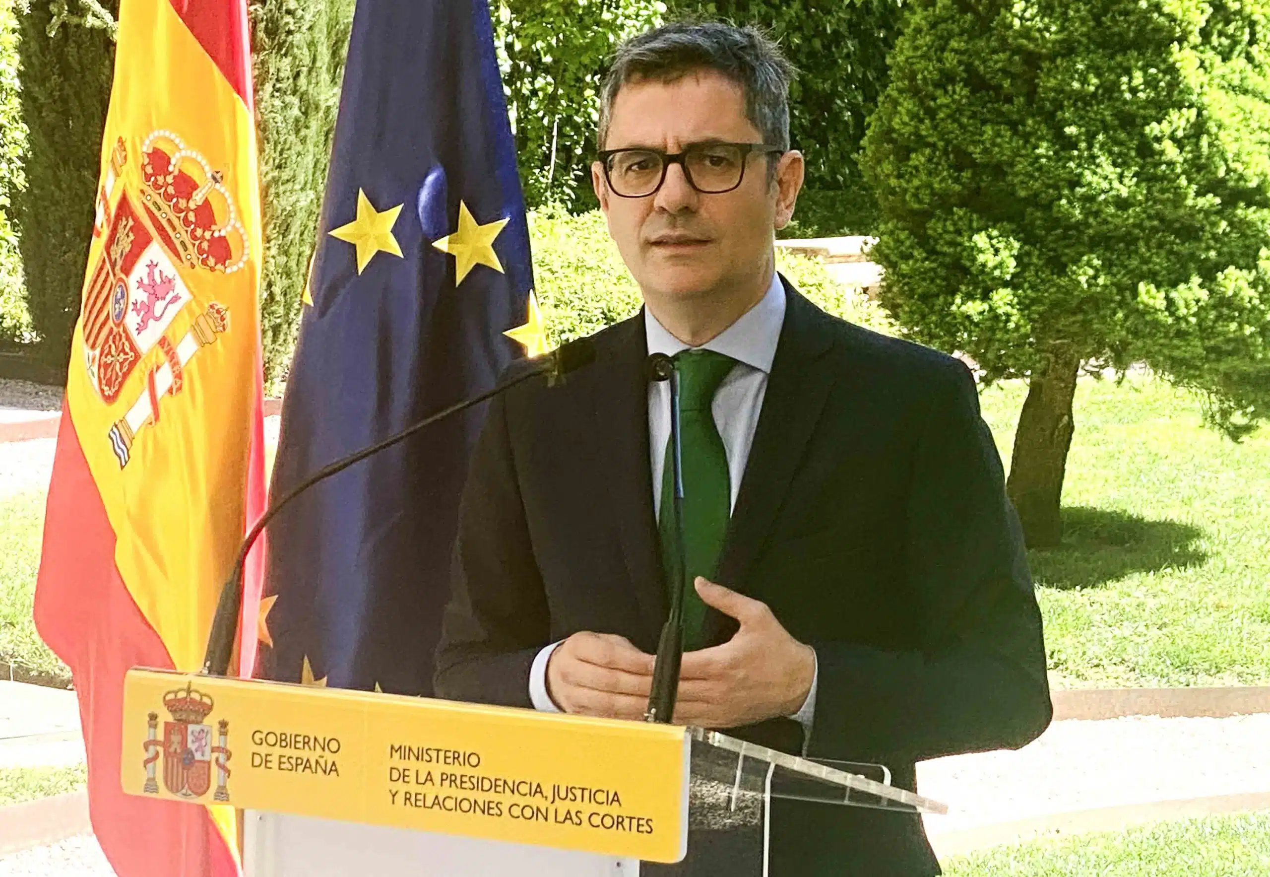 Bolaños vuelve a defender la urgencia de renovar el CGPJ, esta vez ante los presidentes de TSJ, en Granada
