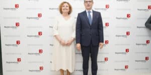 María Emilia Adán y el ministro Bolaños