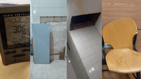 Sin aire acondicionado, sin agua en los baños y con techos caídos: así están algunos juzgados de Plaza de Castilla