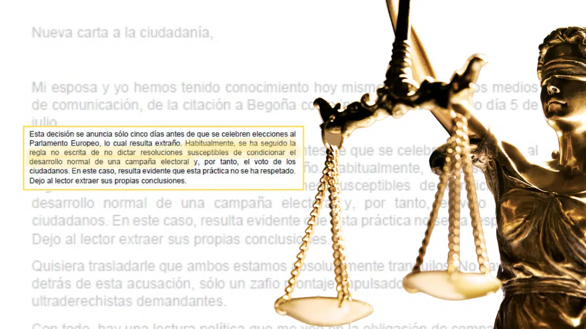 La «regla no escrita» de la carta de Pedro Sánchez indigna a la Justicia: “sembrar la sombra de la sospecha es injusto”