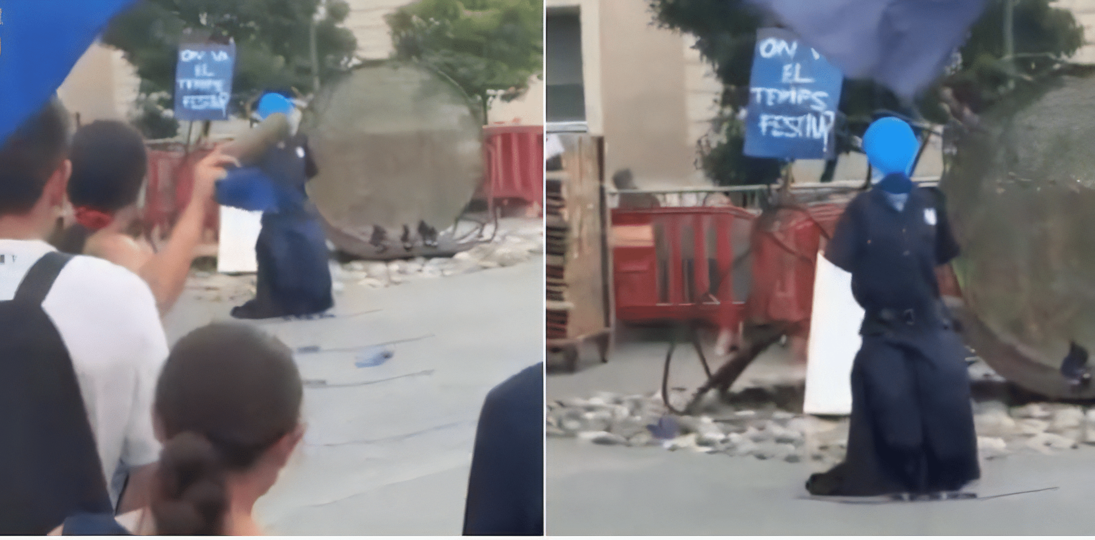 Polémica en las fiestas de Granollers por animar a ‘atacar’ a la policía con cócteles molotov falsos