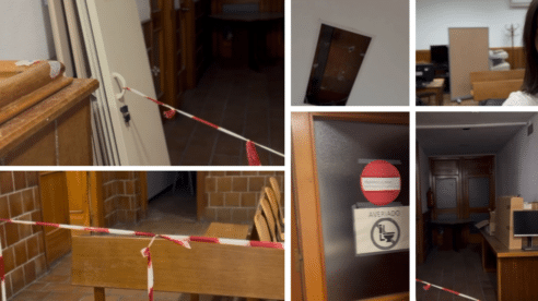 Humedades, grietas, agujeros, zonas precintadas y puertas descolgadas: dos juzgados de Illescas “se caen a pedazos”
