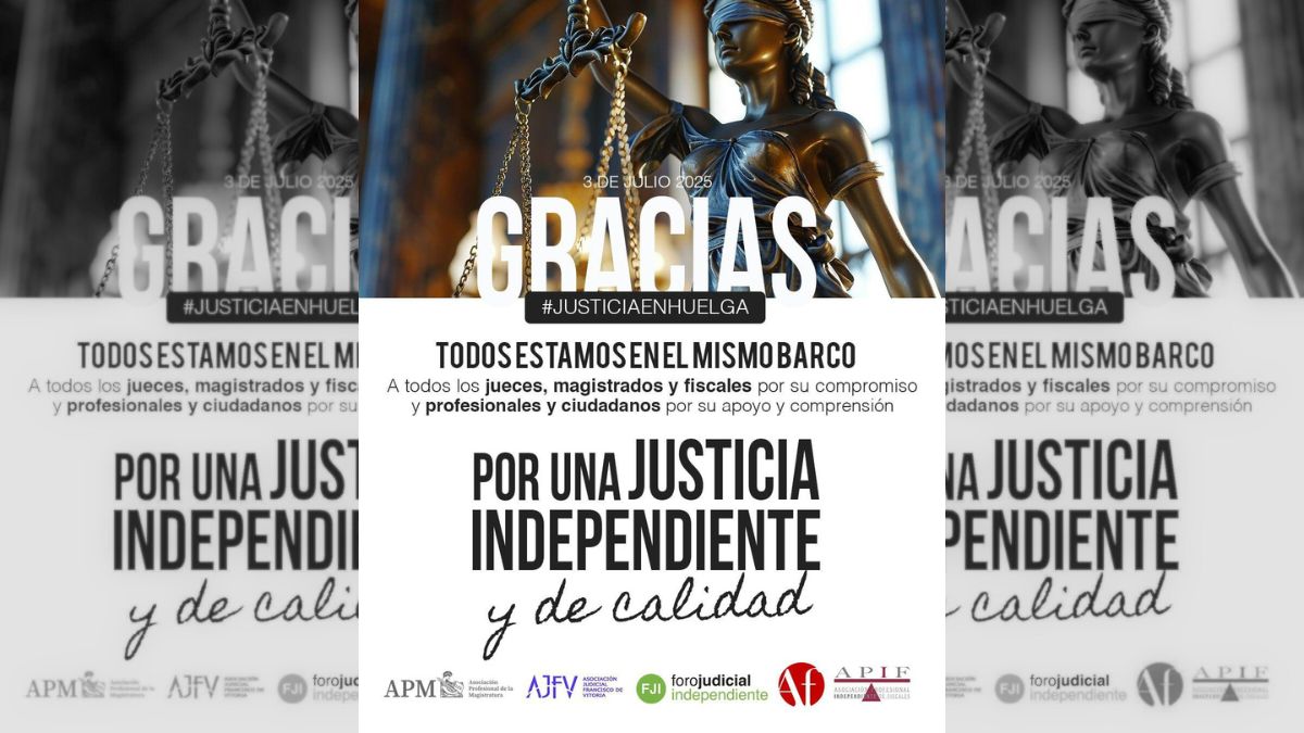 El Comité de Huelga de jueces y fiscales sitúa en un 65 % el seguimiento del paro laboral en su tercer día