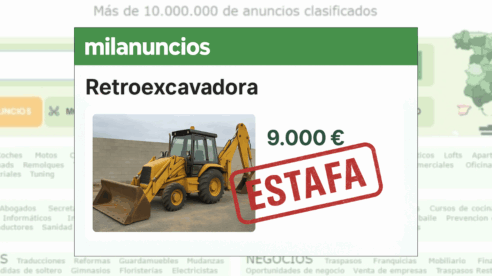 Absuelto tras ser acusado de estafar 9.000 euros a un hombre que compró una retroexcavadora por Milanuncios