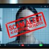 An alert warning about a scam involving AI deepfakes displayed on a tablet screen.