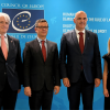 cgae Salvador González, presidente de la Abogacía Española; Félix Bolaños, ministro de Presidencia, Justicia y Relaciones con las Cortes; Alain Berset, secretario general del Consejo de Europa; y