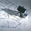 construccion sobre plano blanco